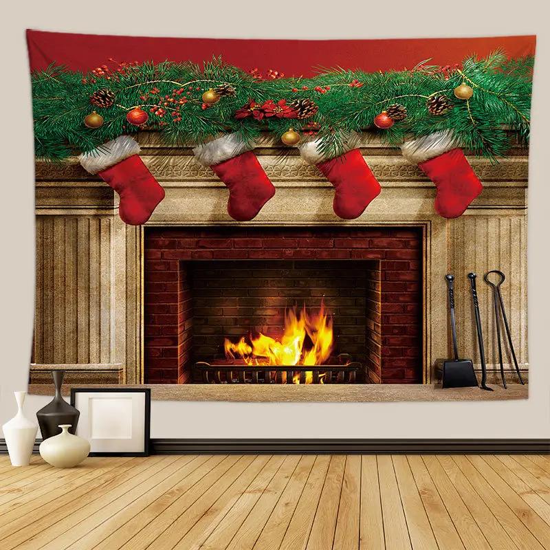 Arazzo per albero di Natale, regalo di Natale, caminetto, decorazione natalizia per la fattoria, coperta da cucina, decorazione da parete Feliz Navidad