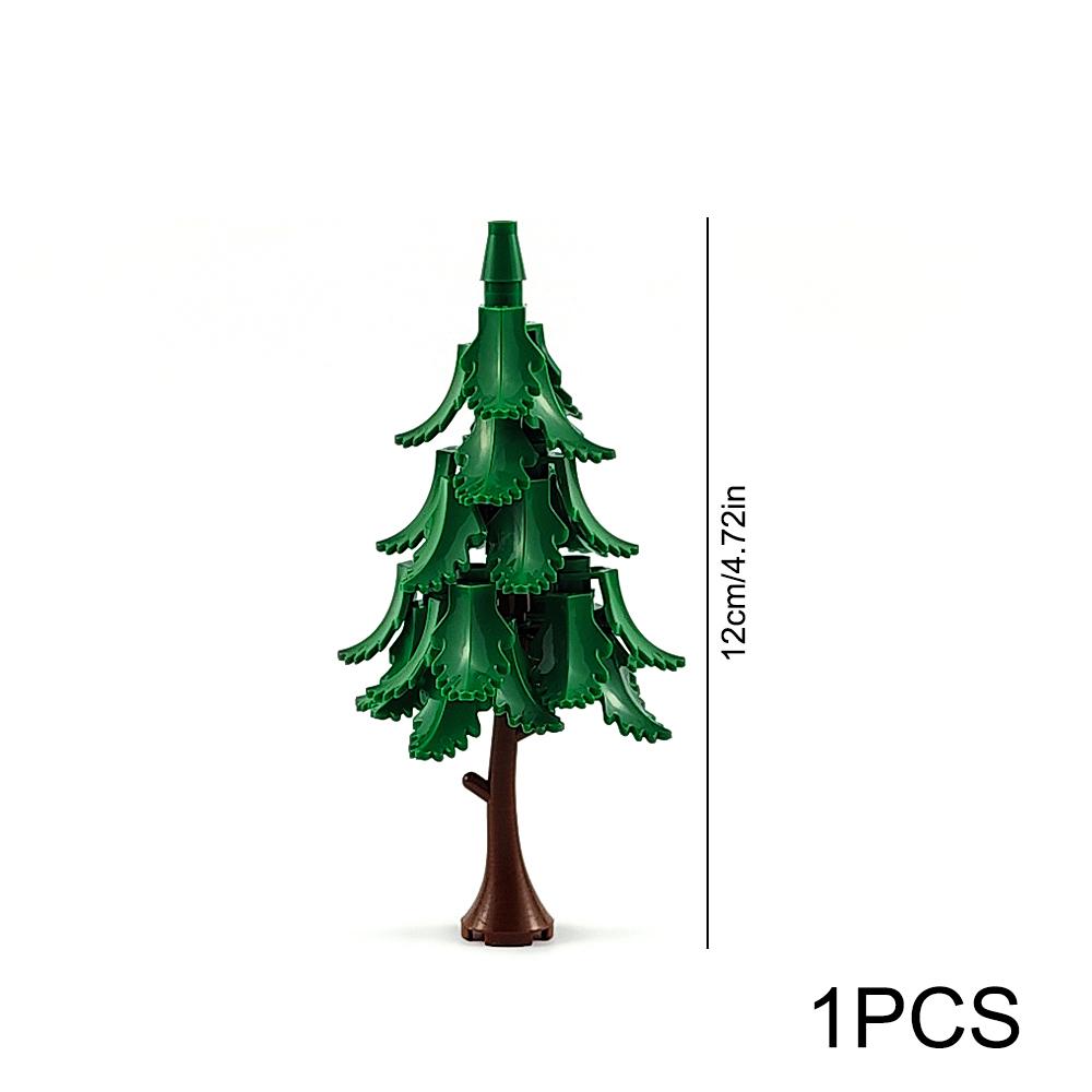 MOC Stadtgarten Baustein Baum Spielzeug DIY Montage Kiefer Kokospalme Straßenansicht Wald Pflanze Stamm Blätter Gras Zubehör