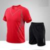Mens Short Sleeve Sports Tee Gym Fitness Jogging Track Football Shirts Fashion Round Quick Dry Keep Cool Sets