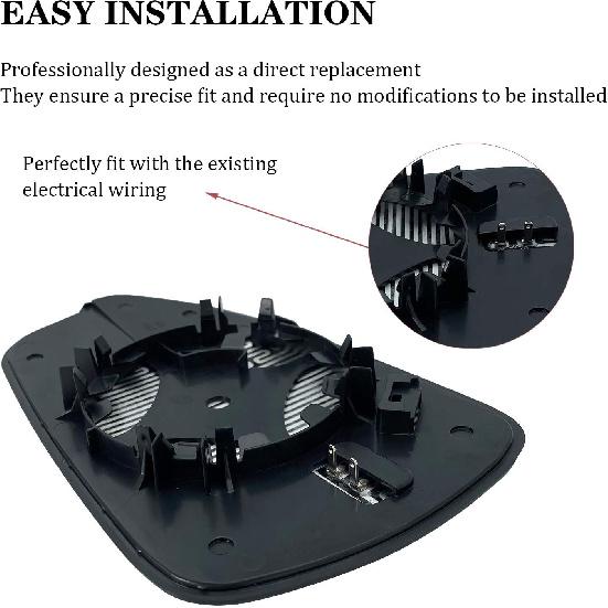Passenger Right Side Mirror Replacement For 2013 2014 2015 2016 2017 2018   Ford Fusion Side Mirror Glass - Side View Heated Convex Mirror With Blind