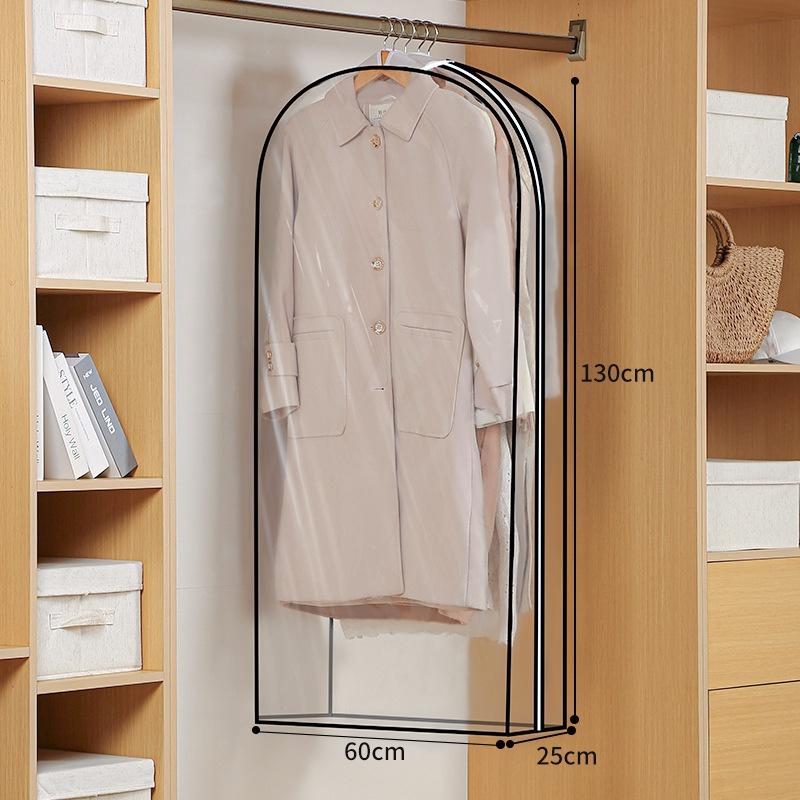 Peva Transparent Hanging Garment Bag Waterproof Dust Cover Suit Storage Protector For Closet Wardrobe Home Use