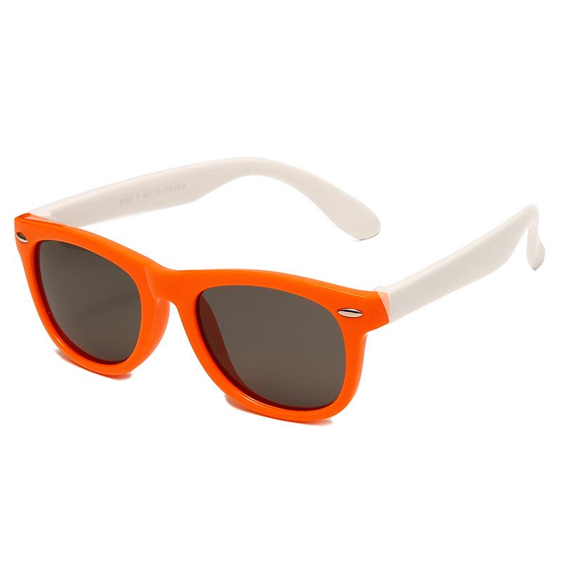 Polarized Silicone Baby Sunglasses - Anti-UV, Color Block, Fashionable Kids' Eyewear