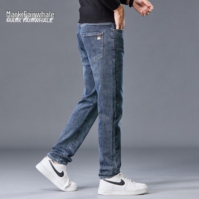 Mark Fairwhale Men's Washed Straight-Leg Micro-Elastic Jeans