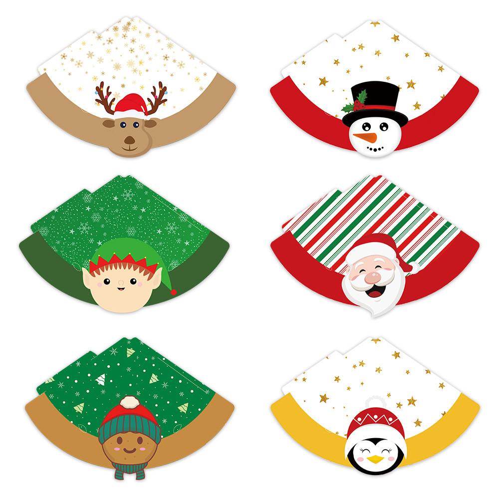 Christmas Santa Festive Claus Reindeer Paper Triangle Hat Set Party Props Photo