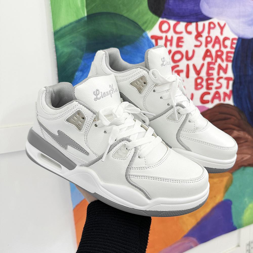Air cushion basketball shoes children's spring new versatile ins trend star shoes white sports board shoes men