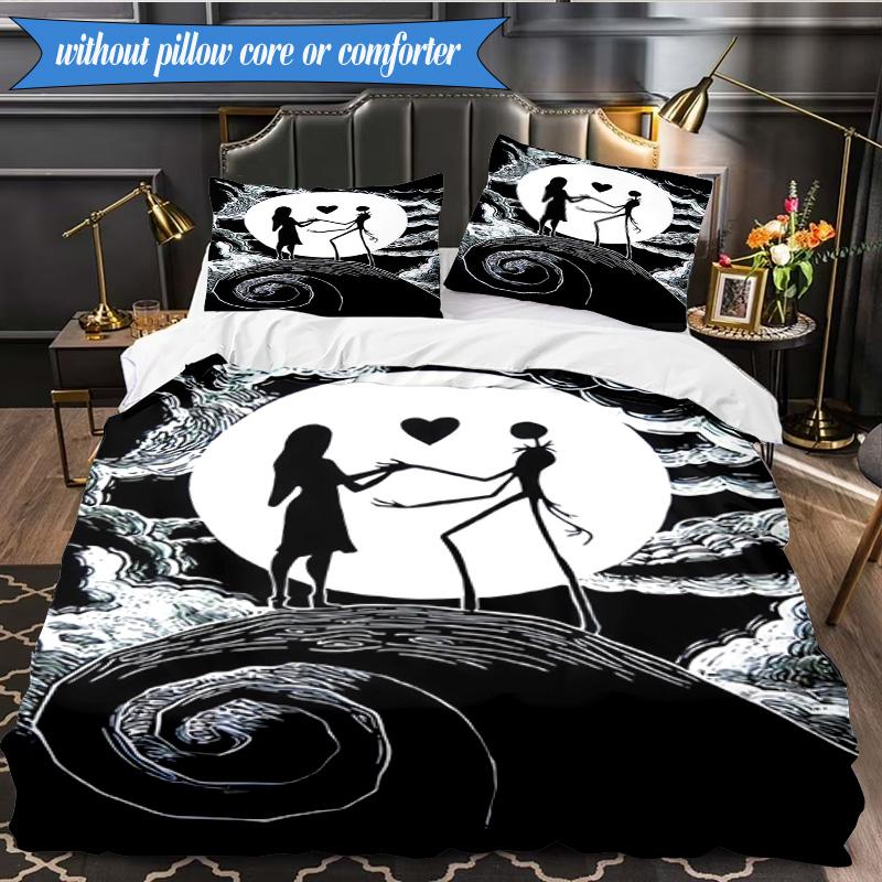 Gotische Leichenschönheit In Bloom 3-teiliges K-Pop Musikgruppen-Bettwäscheset, Ideal für Schlafzimmer, Wohnheim, Inklusive Bettbezug und 2 Kissenbezügen, Fan-Geschenke