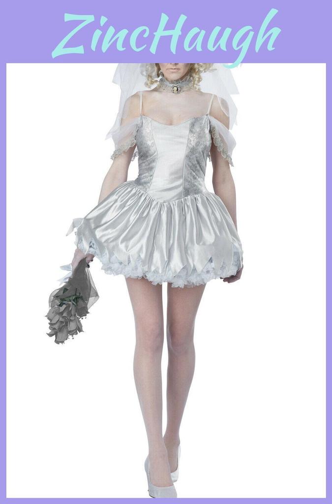 Halloween Ghost Bride Dress Costume For Women Role Play Party Cosplay