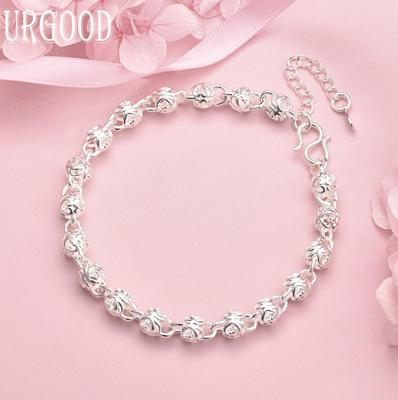 925 Sterling Silver Faucet Chain Bracelet Fashionable Wedding Jewelry