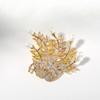 High-Grade Copper Zircon Brooch Freshwater Pearl Peacock Corsage Elegant Clothing Accessories Pin