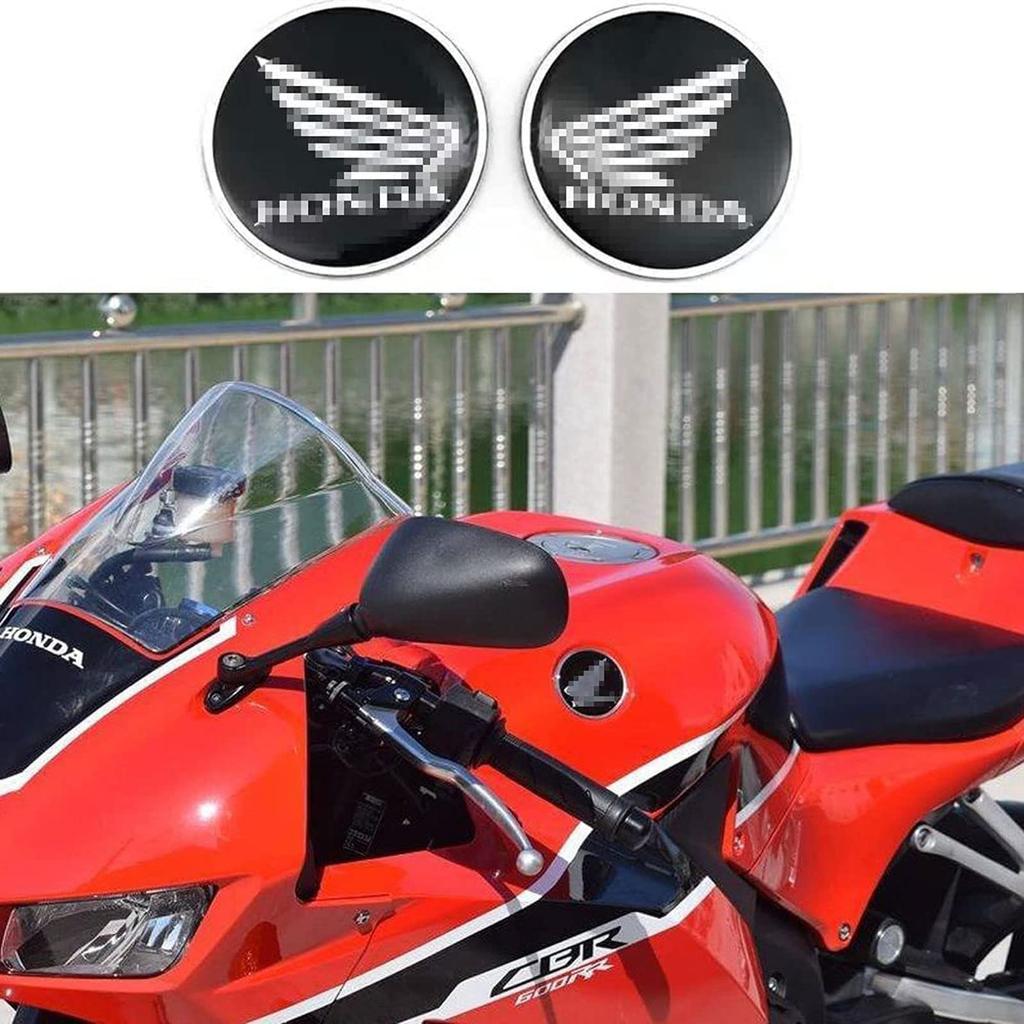 TOUFEIYUAN Honda Sticker Logo Motorcycle Gas Tank Sticker Emblem Badge Decoration Cbr500rCbr 250r Cb650rCb1000r Racing Wings Decals (Black Pair)..