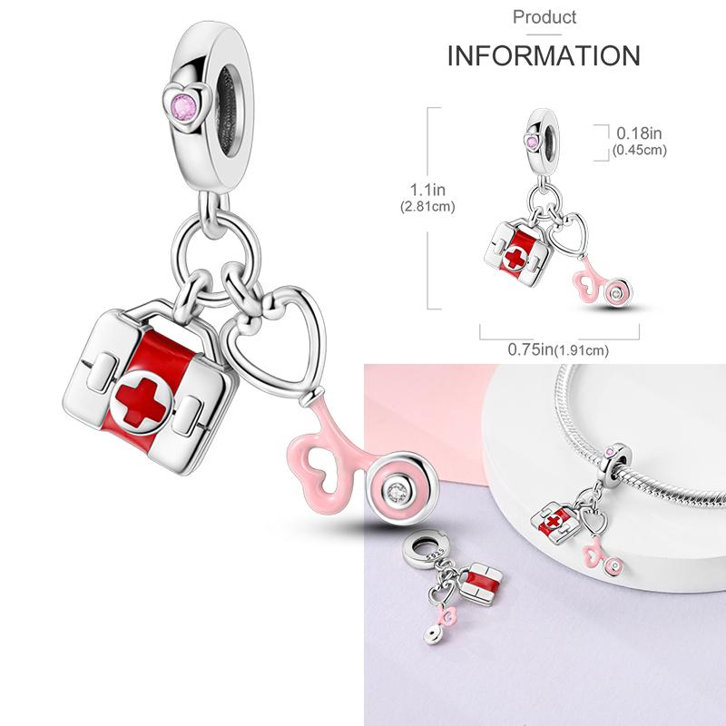 Copper Romantic Couple Rose Ring Proposal Valentine'S Day Charms Beads Fit Necklace Bracelets Diy Jewelry Gifts