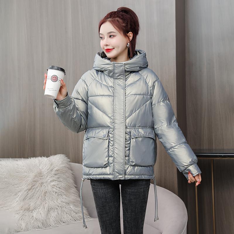 

Осенне-зимняя женская однотонная свободная утепленная короткая женская куртка с капюшоном, 5 цветов