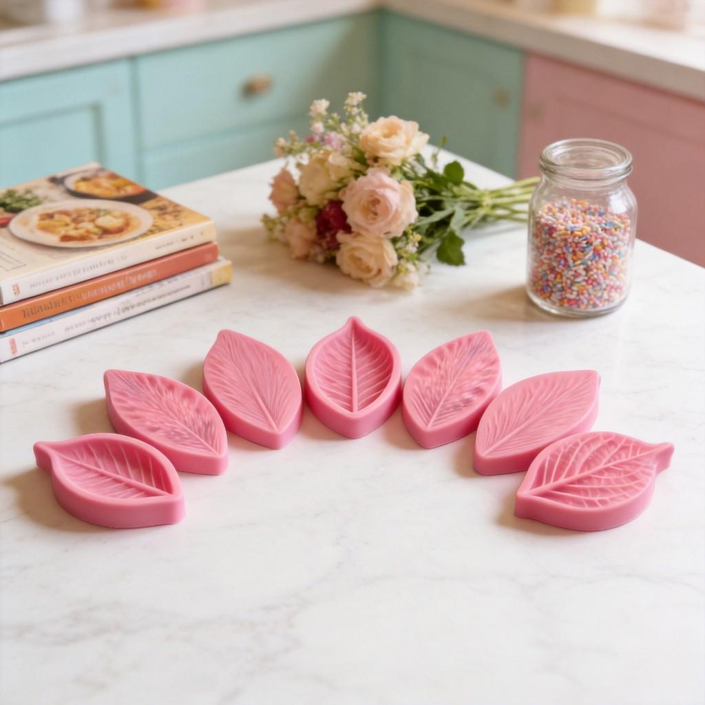 Silicone Leaf Cake Mold Set For Fondant And Clay Decorations With 3d Texture For Baking Enthusiasts