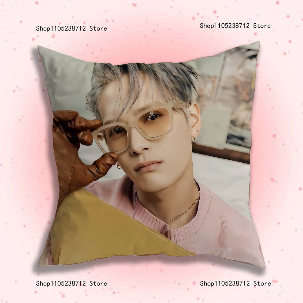 J-Jackson Wang Pillow Case Plush Fabric Soft Pillowcase Double Sided Print Sofa Cushion Cover Throw