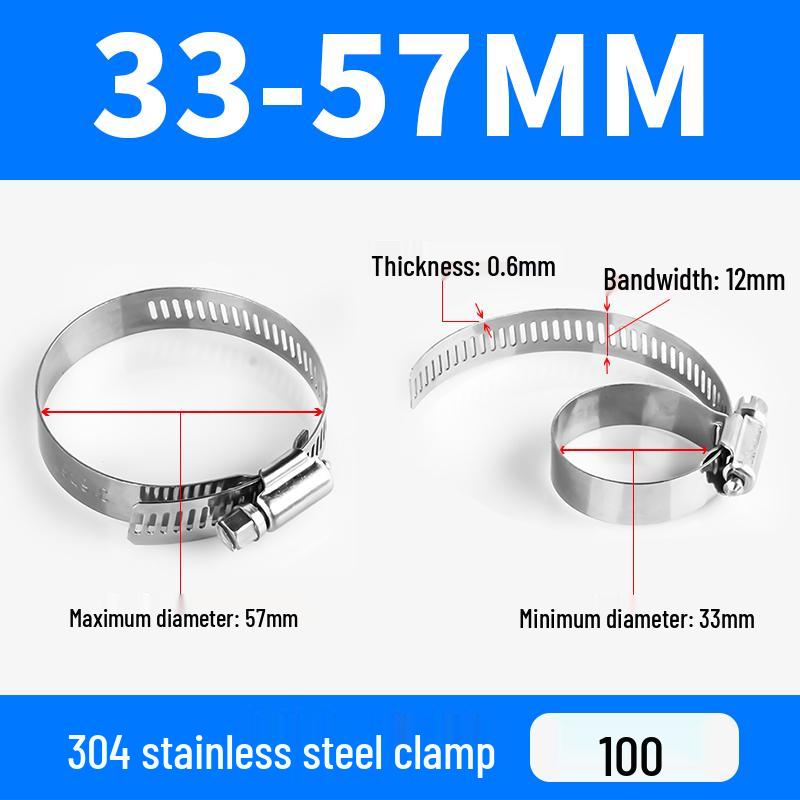 304 Stainless Steel Quick-Install Hose Clamp for Gas Pipes