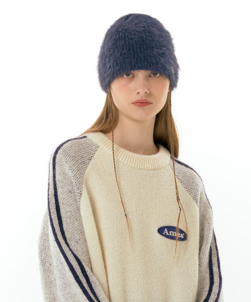 AMES-WORLDWIDE Fuzzy Beanie Navy (Am2Dfuab61A)