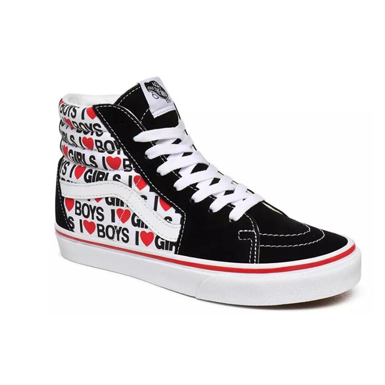 Vans Womens Sk8-Hi 'I Heart' (women's sizes) Black / True White Skateboard Shoes VN0A4U3CWKU