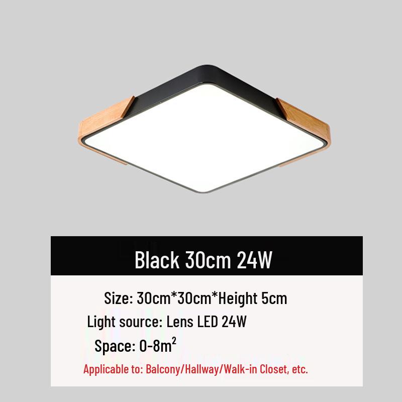 Natural Wood LED Ceiling Lamp for Bedroom and Living Room