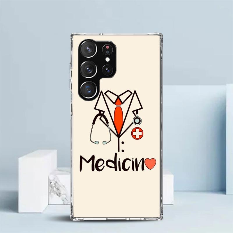 Medicine Nurse Doctor Phone Case For Samsung Galaxy S24 S25 Edge S26 Ultra S22 S23 Plus S21 + S20 FE Soft TPU Back Cover Galaxy