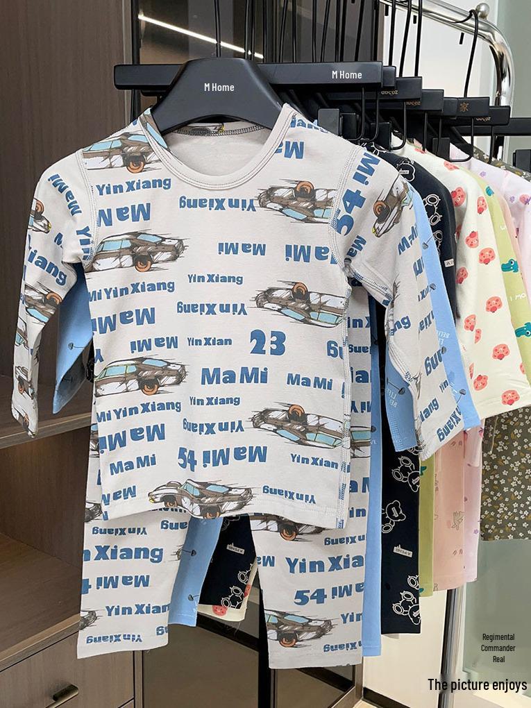 Children's All-Cotton Autumn Long Johns Set for Boys and Girls