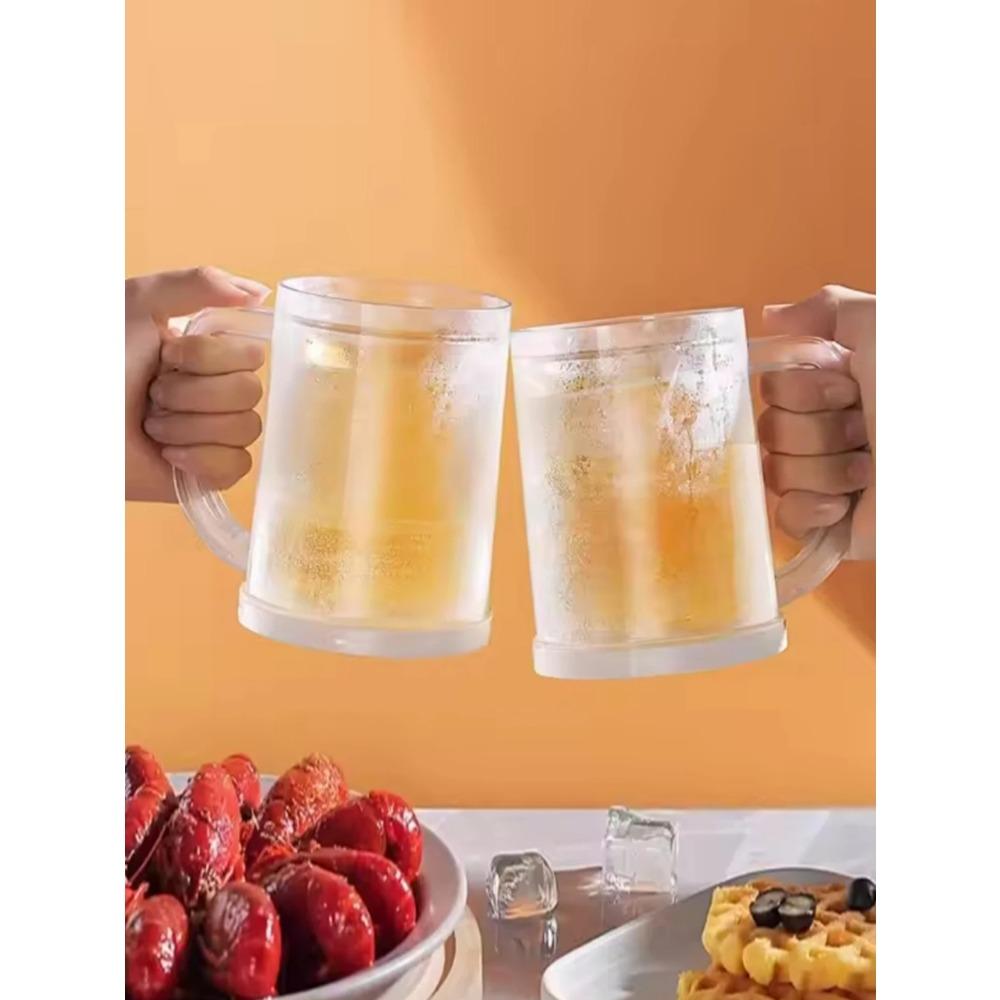 

2 штуки летних двухслойных охлаждаемых стаканов для льда. Пивные кружки большой вместимости для напитков. Бытовая питьевая посуда. 200ml