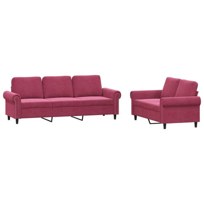 VidaXL Ensemble de Canapés avec Coussins 2 pcs, Canapés avec Accoudoirs et Dossier, Ensemble de Meubles, Mobilier de Salon, 3202254