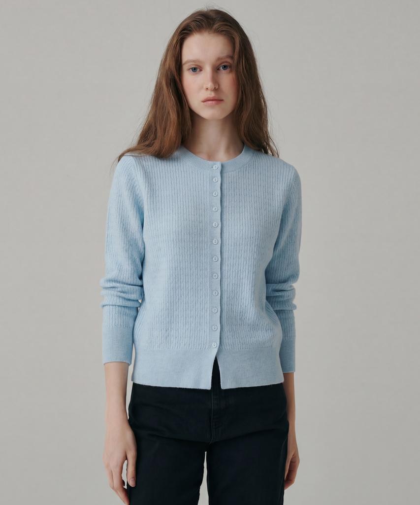 Banillaniteu Airy Cable Round Cardigan