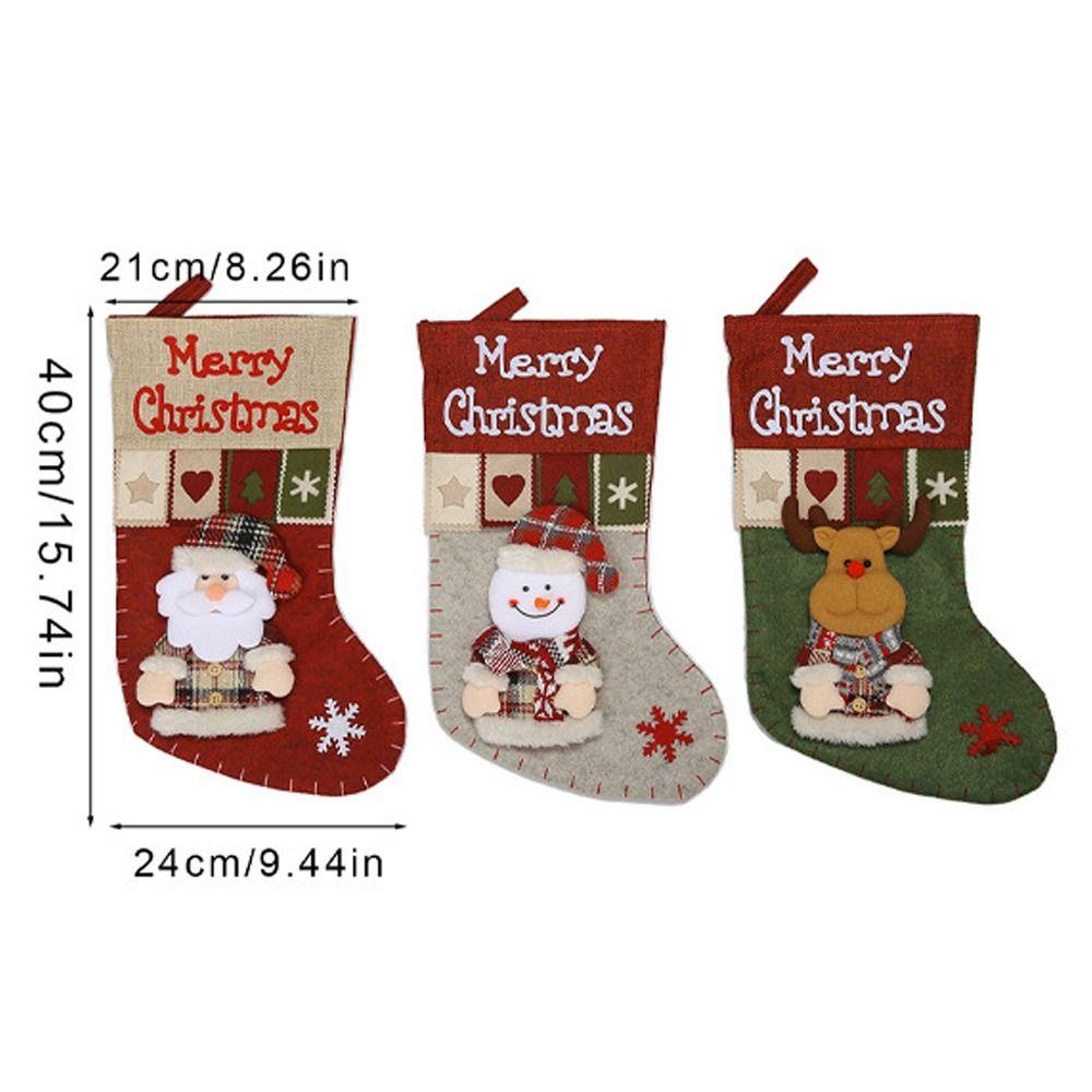Santa Claus Snowman Elk Christmas Socks Cartoon Christmas Tree Ornaments Holiday Decor