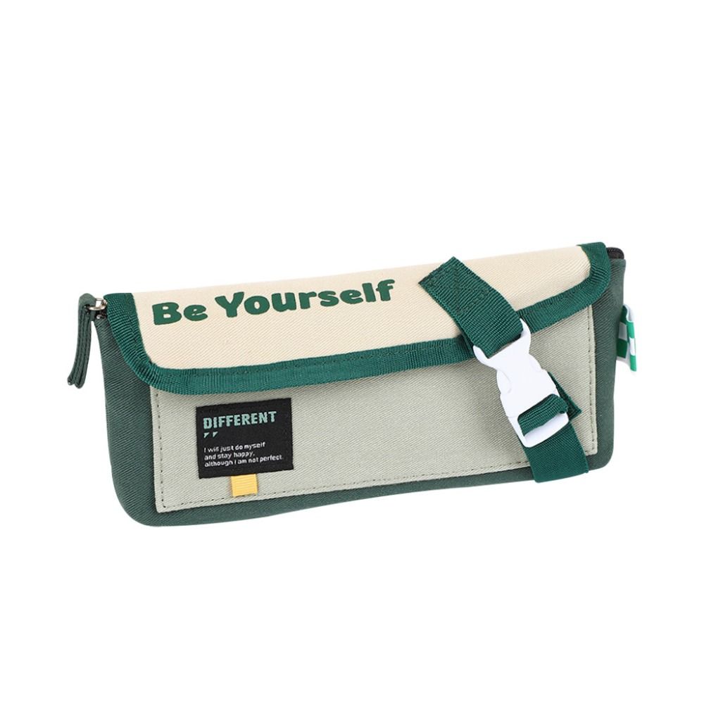 Canvas Double-Layer Pencil Case Splicing Cartoon Pencil Cases Storage Pencil Bag Boy Girl Kid