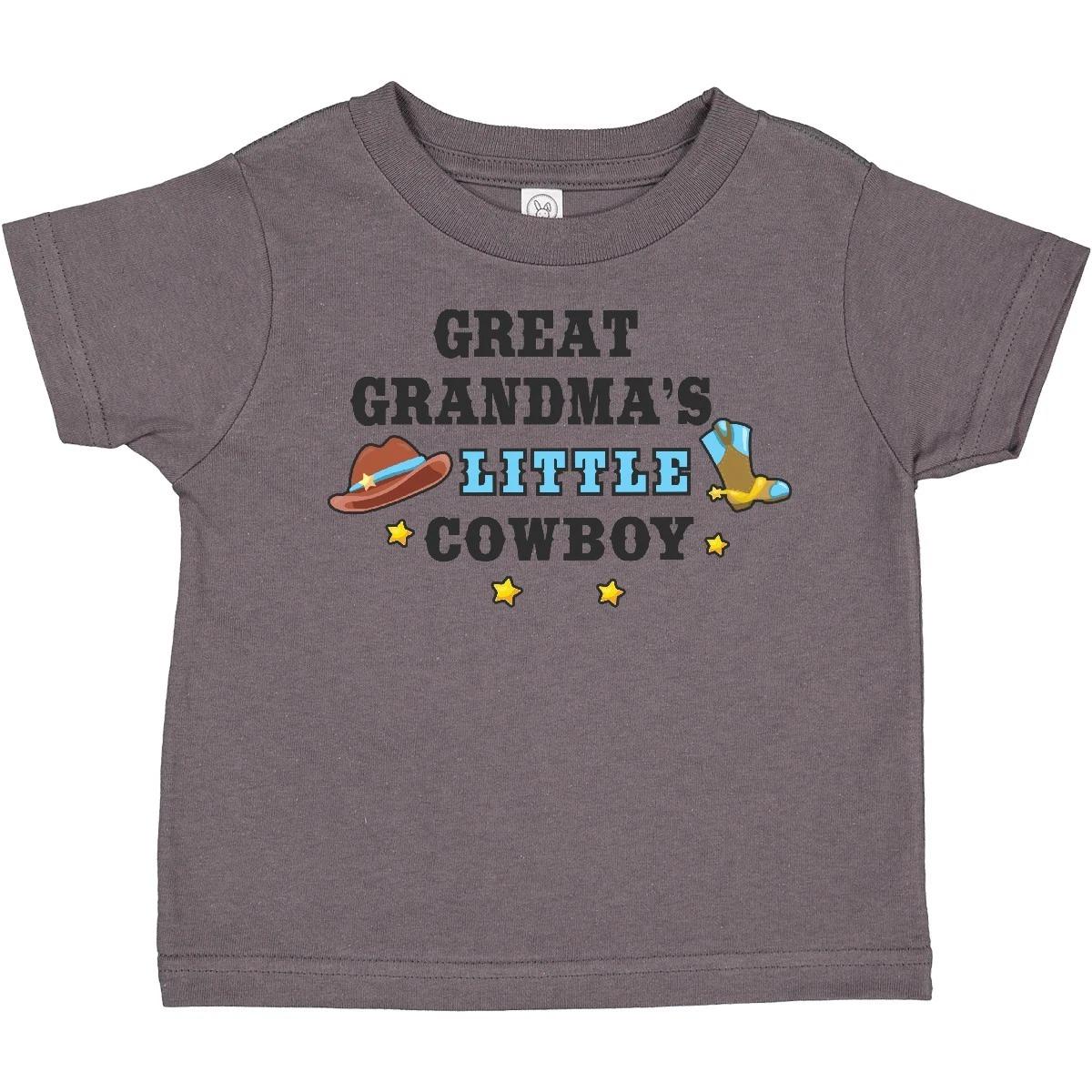 Inktastic Great Grandmas Little Cowboy With Cowboy Hat And Boots Toddler kids boys T-Shirt 160