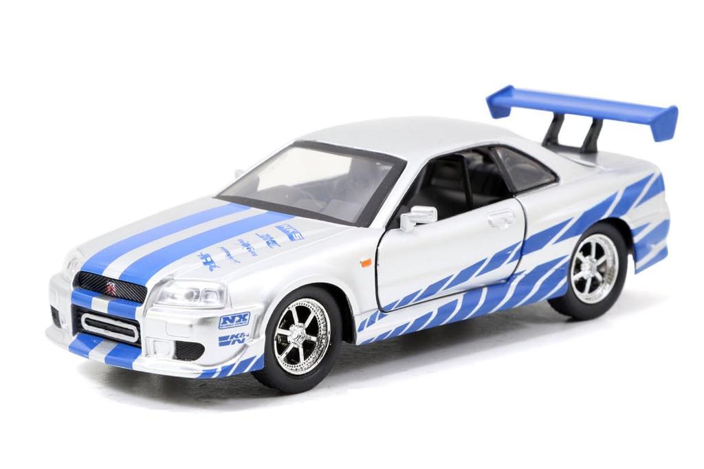 Jada Toys Fast Furious Series Brian Nissan Skyline R34 Silver Blue Twin Pack & 1/32 F&F & (Finished)