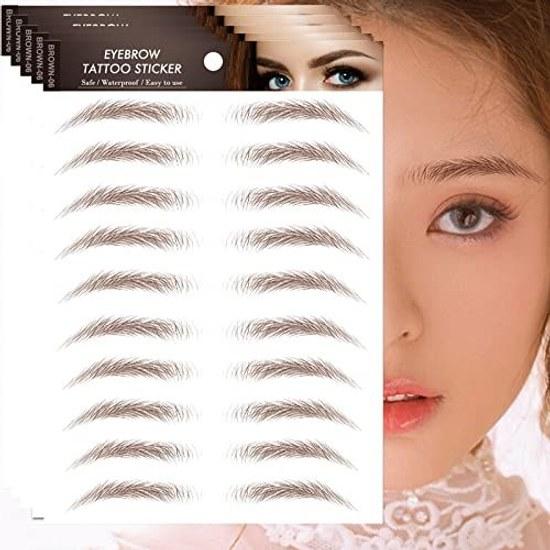 50 pairs eyebrow seals art makeup seal tattoo natural hair non-fading excellent waterproof unisex tint long-lasting pencil cosmetic brown