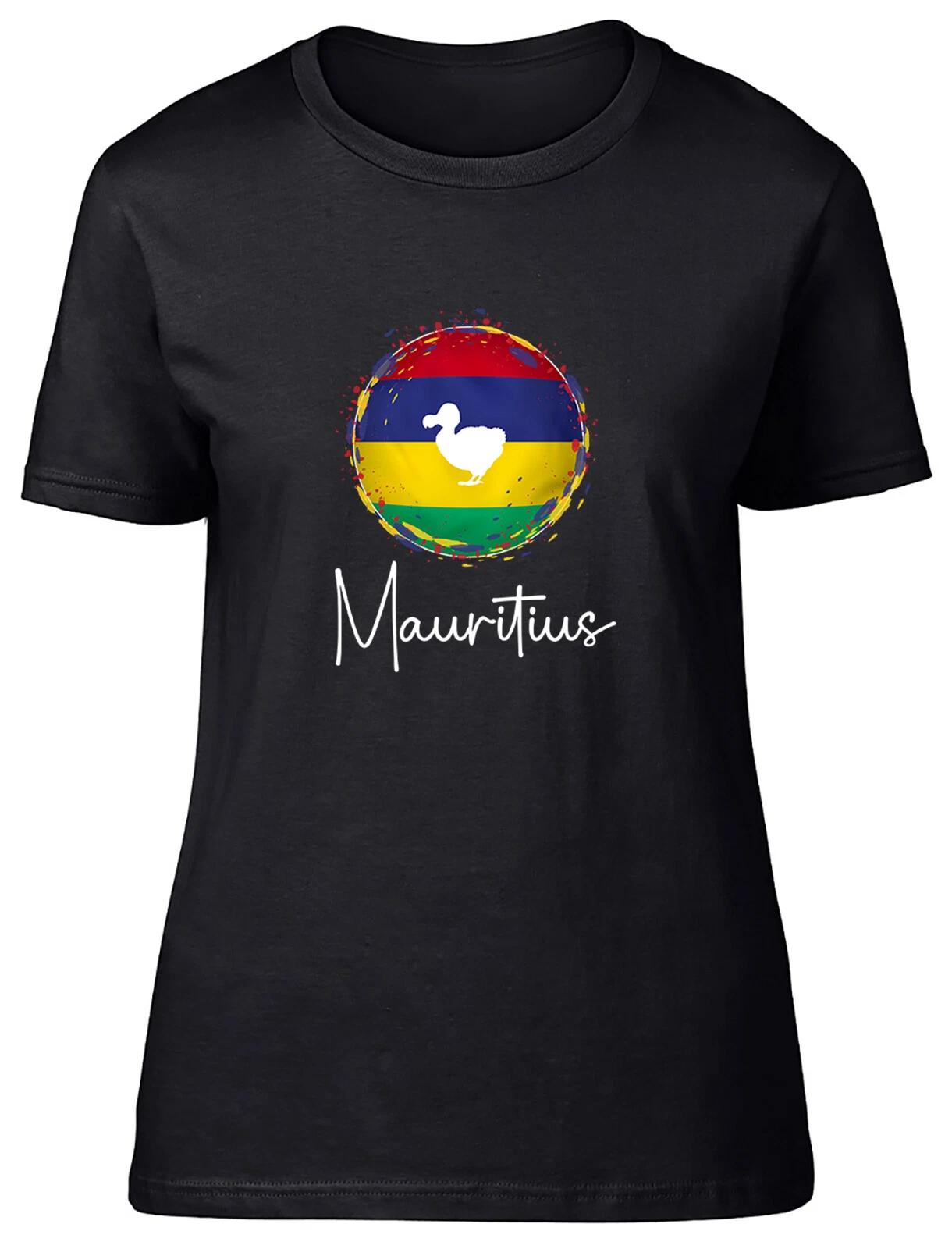 Mauritius Flag Colour Country Fitted Womens Ladies T Shirt Gift S
