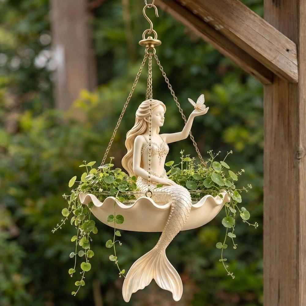 Hanging Chain Fairy Dancer Planter Resin Decorative Plant Holder New Mermaid Planter  Balcony Decor