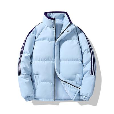 Men's Casual Padded Jacket Thickened Winter Coat Warm Stand Collar Solid Color Zip Up Jackets With Pockets Windproof Jacket Outwear for Men