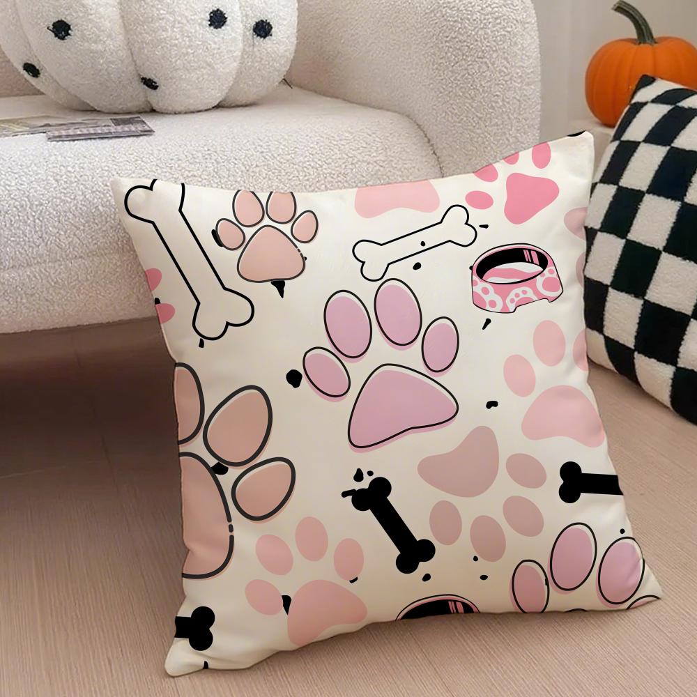 Schattige Hondensporen Huisdier Stijl Kussenhoes Sierkussenhoes Verborgen Knop Duurzaam Polyester Stoelkussen