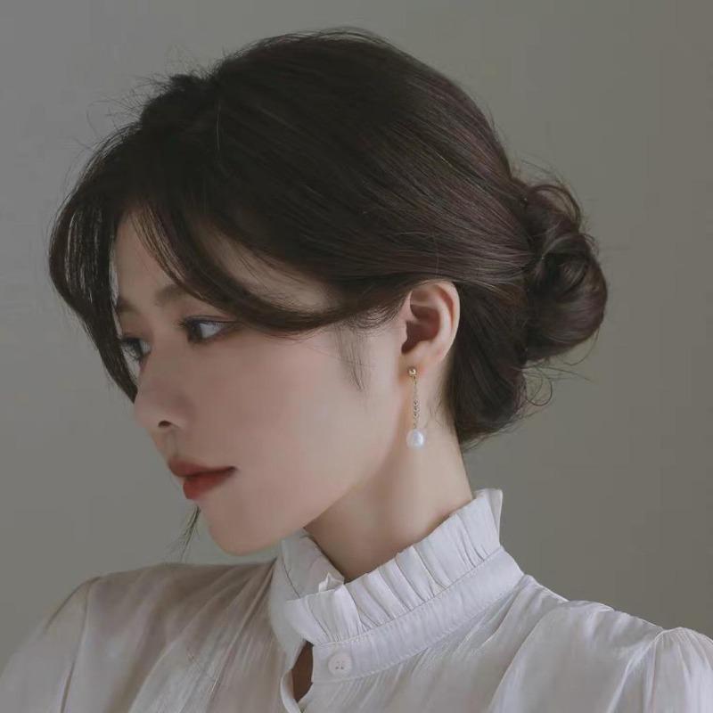 So Beautiful Natural Freshwater Pearl Baroque Long Earrings, Fairy Fairy Sister Skirt Versatile Stud Earrings 925