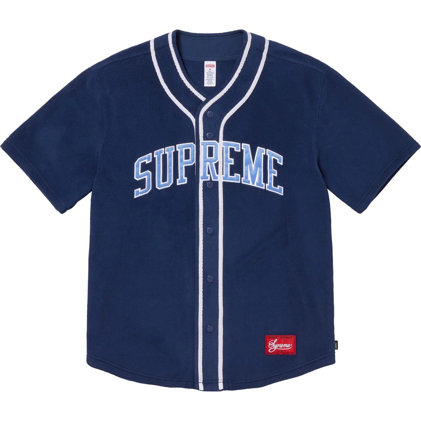 Supreme Polartec Baseball Jersey Navy M