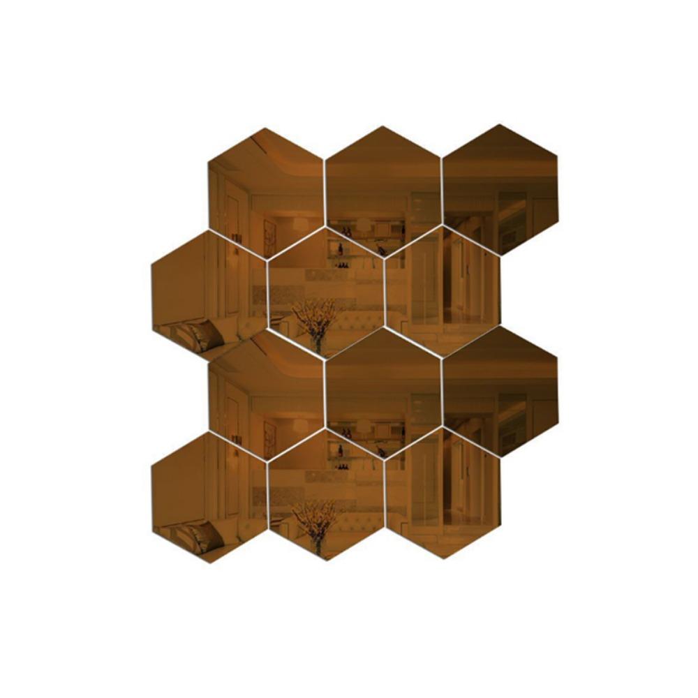 

12 шт. Акриловые зеркальные наклейки на стену 3D Зеркальная декорация Новые фоновые обои Домашний декор кофейный