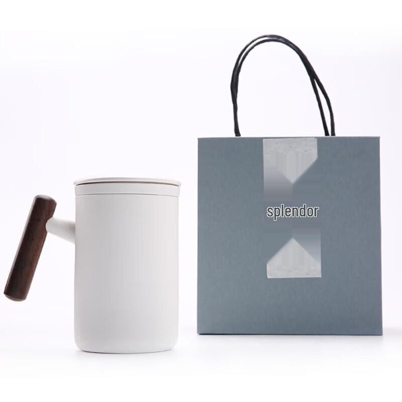 Chaxun Ceramic Filter Teacup with Wooden Handle