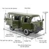 1/18 Toy Diecast Alloy Russian UAZ TRAVELER Car Model with Pull Back Function Sound and Light Vehicles Toys Model for Boys Gifts