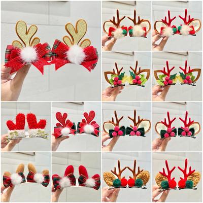 2025 Weihnachts-Rentiergeweih-Haarspangen - Niedliches Feiertags-Haaraccessoire-Paar