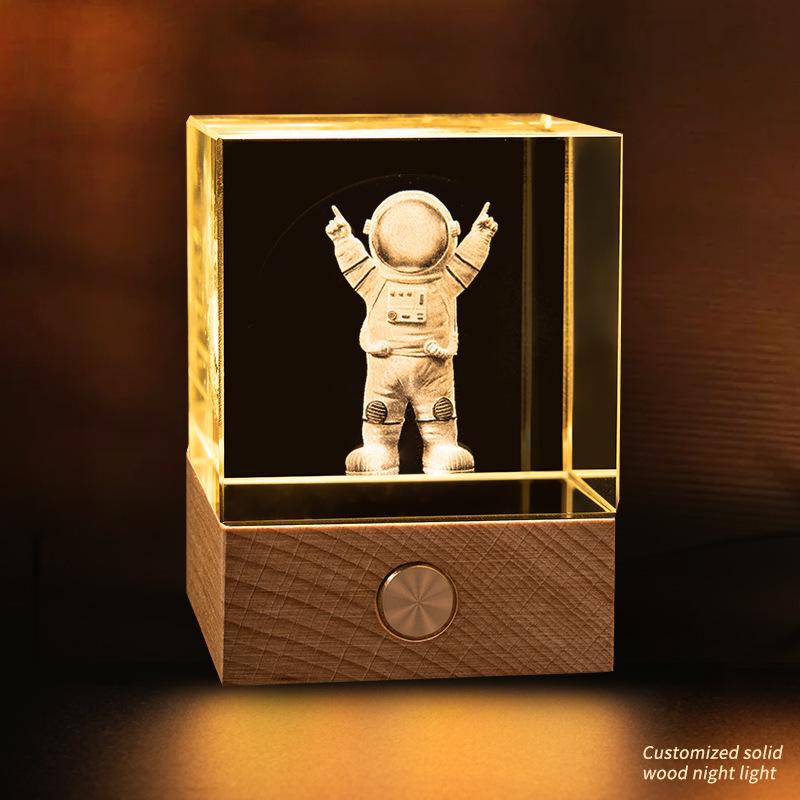 Starry Sky Cube Crystal Night Light: Creative Bedside Atmosphere Lamp