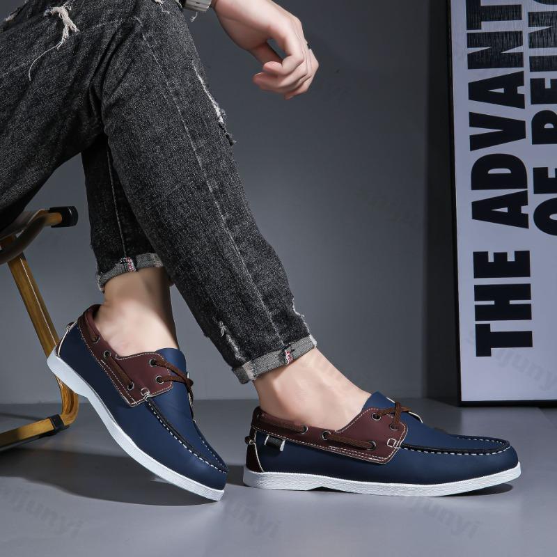 Fashion Men's Retro Fashion Color Blocked Design Casual Single Shoes 2025 Spring New Shallow Mouth Breathable Comfortable Flat Sneakers