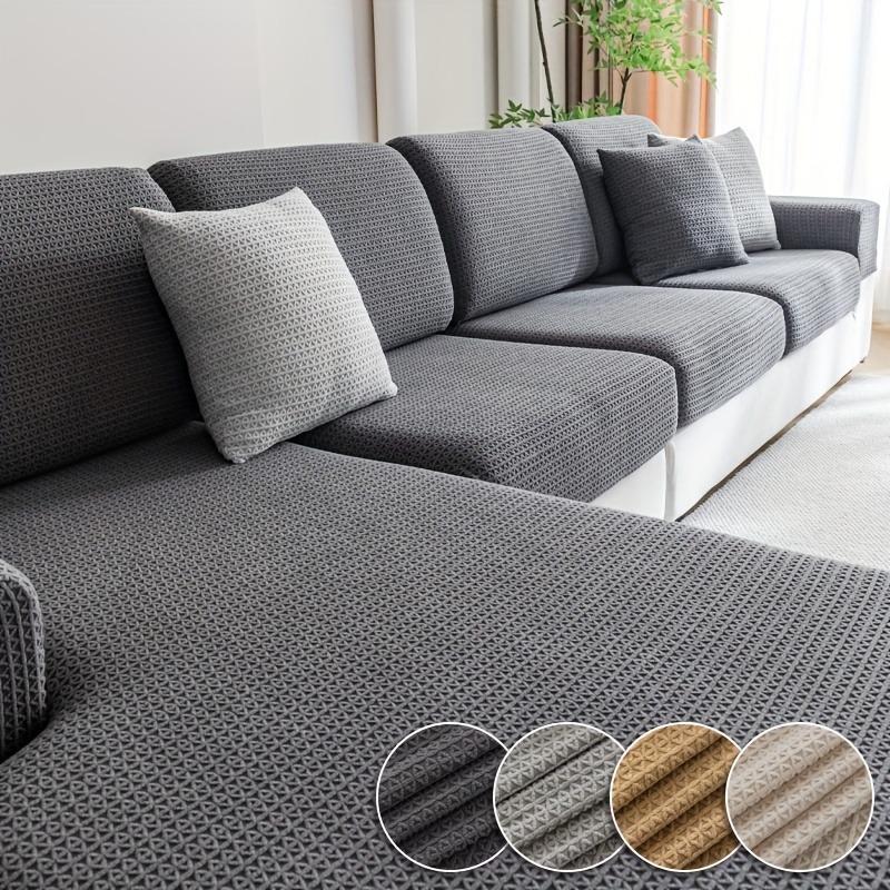 1Pc Stretch Sofa Cover - Modern Non-Slip Couch Protector, Elastic Slipcover For Living Room, Fits L-Shaped & All Seat Sofas