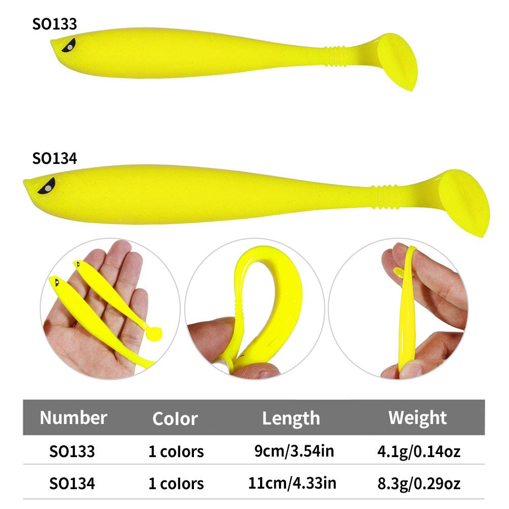 6st/påse Gummi mjuka betesmaskar för fiskewobblers på gädda Konstgjorda fiskebete Walkers Bas Shad Lures Fisketillbehör