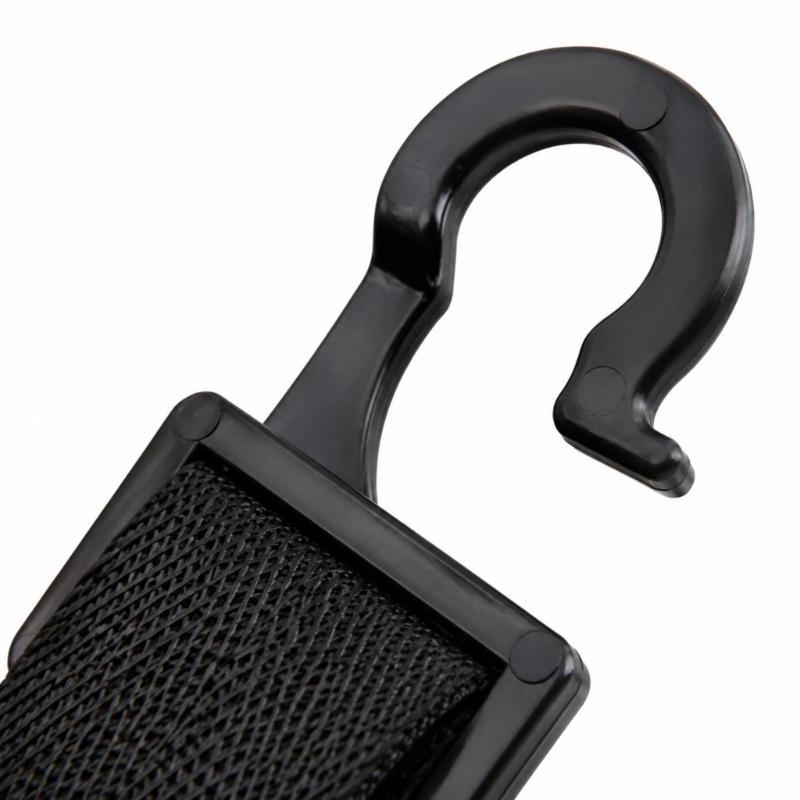 Variable-Length Car Back Hangers with 360-Degree Rotation, 2Pcs Black Bag Holders with Four Hanging Spots for Vehicles with Separate Headrest Posts