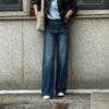 Blue High Waist Slimming Wide Leg Jeans