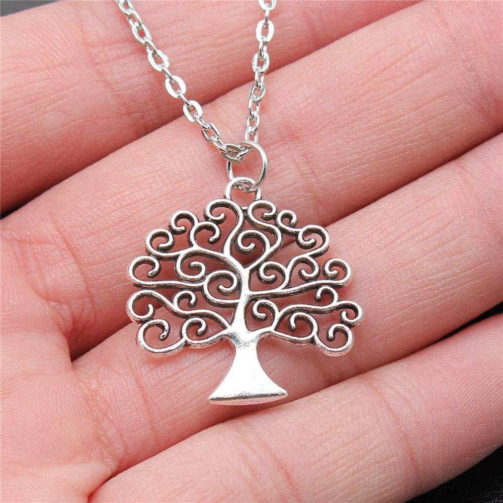 Tree of Life Floral Mandala Pendant Antique Bronze Metal Bridesmaid Choker Necklace Trendy Gift