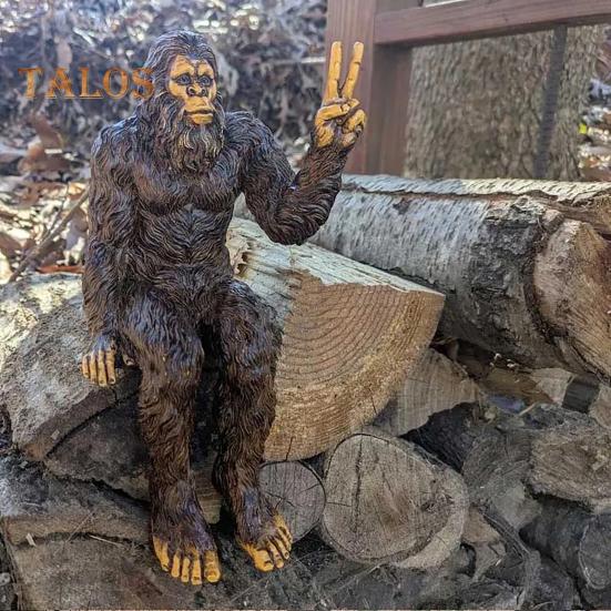 Middle Finger Sasquatch Figurine Resin Scissors Hands Savage Statue Sculpture Home Office Indoor Outdoor Garden Decoration Ornament